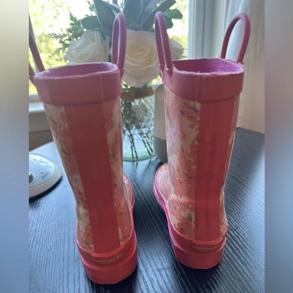 London Fog Pink Unicorn Toddler Girl Rain Boots - Picture 2 of 3